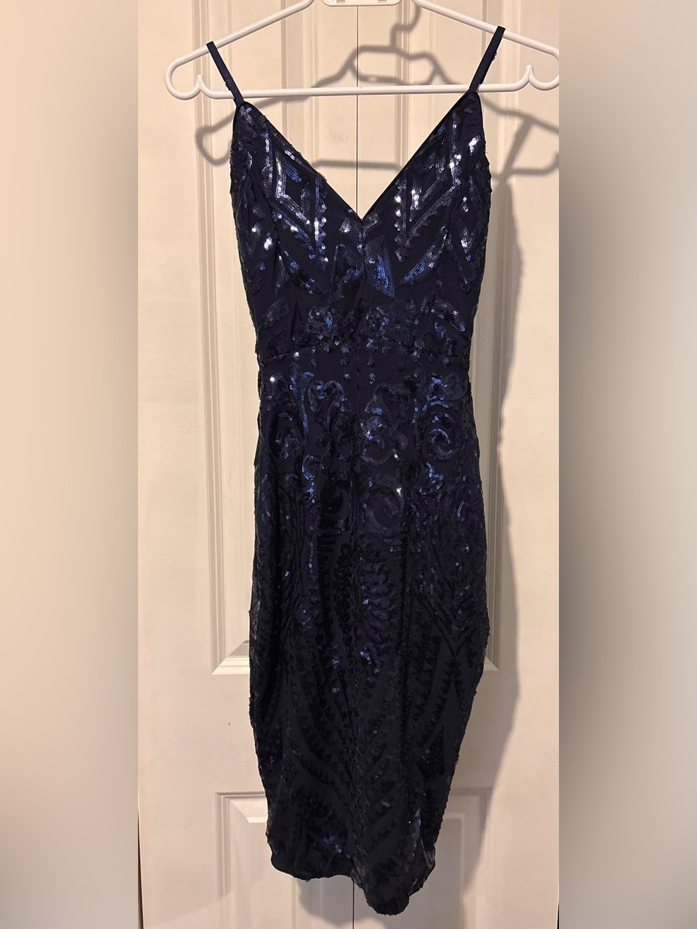 Navy Sequin Party Dress